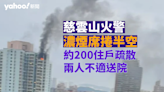 慈雲山火警 濃煙席捲半空 約 200 名住戶疏散 兩人不適送院