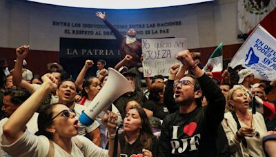 Protesters flood Mexico’s Senate during controversial judicial reform debate