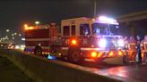 2 injured when Dallas fire engine stationed at accident scene is struck from behind