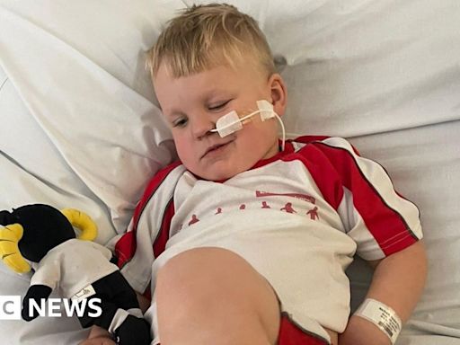 Derby County fan, 3, starts to use arm again after stroke