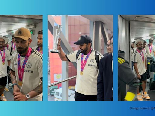 Indian cricket team arrives at Delhi Airport with T20 World Cup trophy, videos of grand welcome go viral