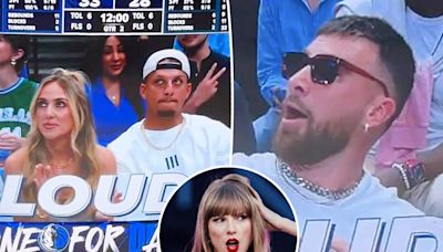 Travis Kelce booed while at NBA playoffs with Patrick, Brittany Mahomes as Taylor Swift takes Eras Tour to Spain