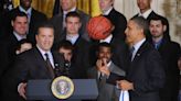 John Calipari, Barack Obama talk March Madness. The former president likes Kentucky a lot.