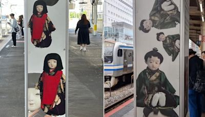 超毛！日本車站驚見「紅衣小女孩」看板 乘客：搭夜車會嚇哭│TVBS新聞網