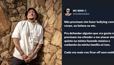 MC Binn denuncia ataques gordofóbicos na web: "Não precisam me ofender"