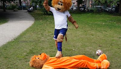 The Sun's mascot Harry Mane slays Dutch Lion ahead of tonight’s Euro 2024 semi