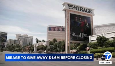 Before it closes July 17, Mirage casino in Las Vegas has to give away $1.6M