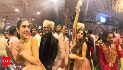Janhvi Kapoor and Shikhar Pahariya groove to ‘Mere Mehboob Mere Sanam’ in viral video from Ambani wedding; Don't miss Sara Ali Khan's reaction! - WATCH | Hindi Movie...