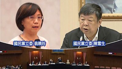 自家都不挺！藍委翁曉玲欲修「憲法訴訟法」明定大法官總額、陳雪生想引中資入離島...雙雙遭退回程序委員會