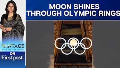 Paris 2024: Moon Passes Through Olympic Rings on Eiffel Tower