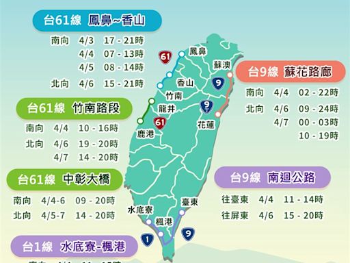 清明連假4／3就開始塞！全台「省道地雷路段、交管措施」出爐