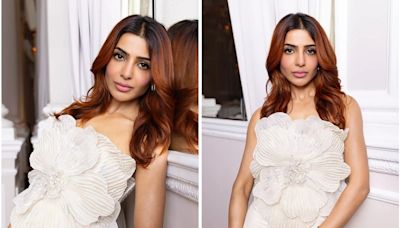 Samantha Ruth Prabhu Was Entirely In Bloom For Citadel: Honey Bunny Promotions In A White Floral Co-Ord Set