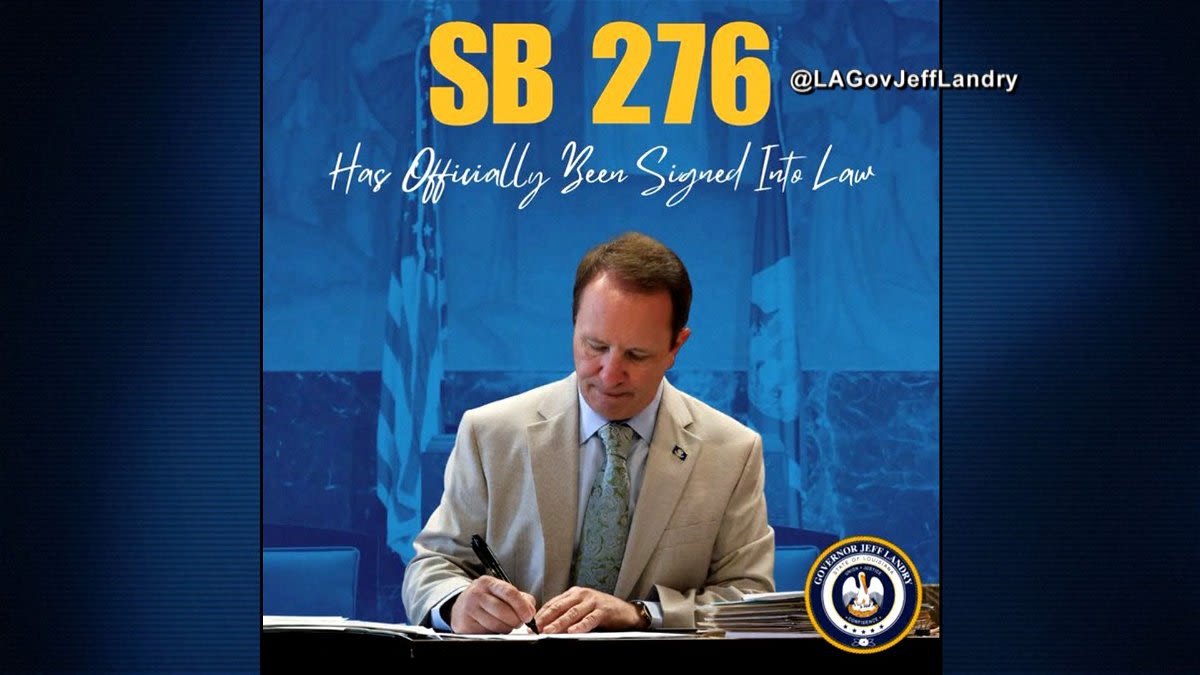 Louisiana governor officially signs SB 276 into law - KYMA