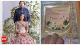 You just can't miss Anant Ambani-Radhika Merchant's exquisite silver-themed invitation card - See VIRAL photos | - Times of India