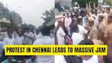 Massive Traffic Jam in Chennai As BSP Protests Demand Arrests in Armstrong Murder- VIDEO