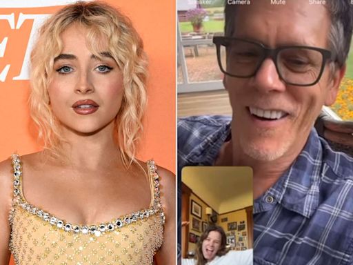 Sabrina Carpenter Put Kevin Bacon in Her New Song. His Reaction on FaceTime with His Daughter Is Perfect