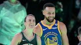 Sabrina Ionescu vs Stephen Curry in three-point shootout during NBA's All-Star Weekend