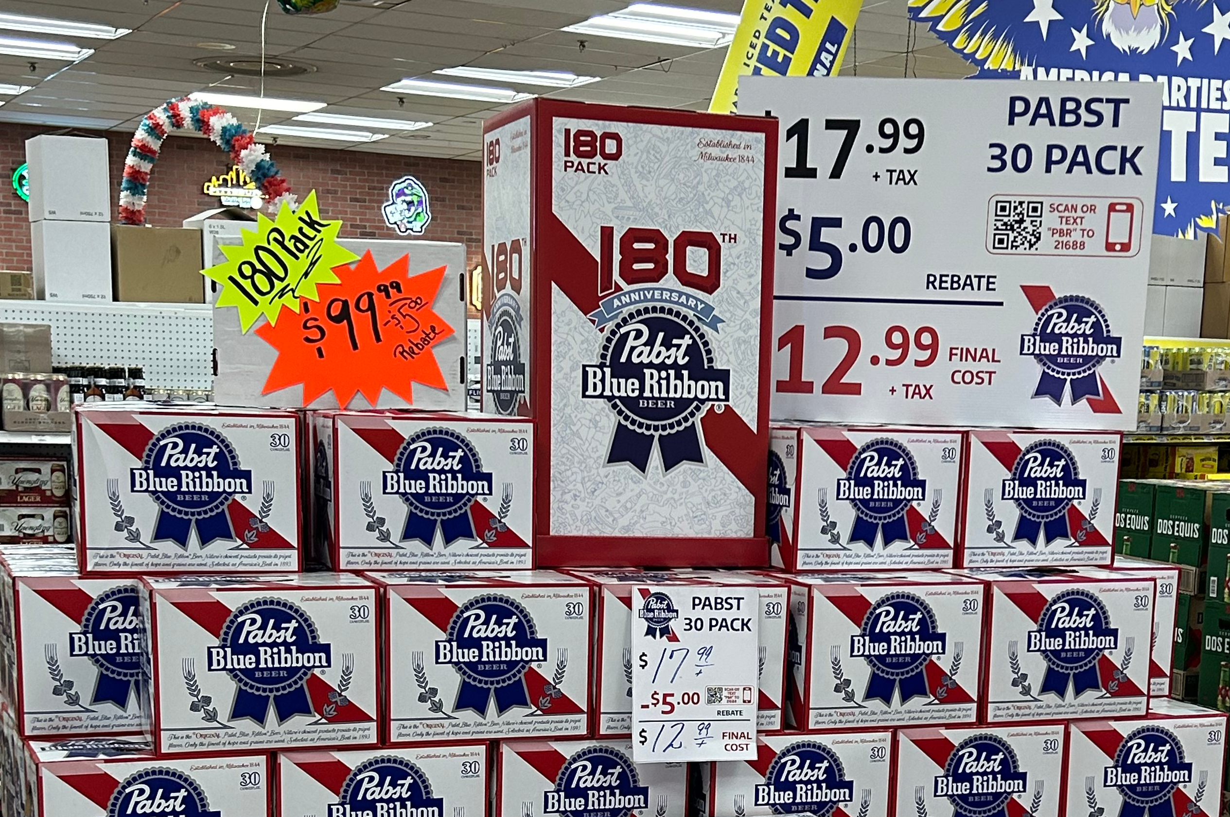 Pabst Blue Ribbon celebrates 180 years with 180-pack of beer