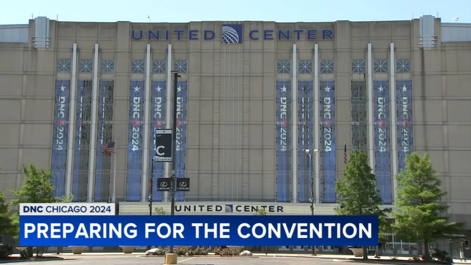 Democratic Party leaders preview DNC to media representatives at United Center