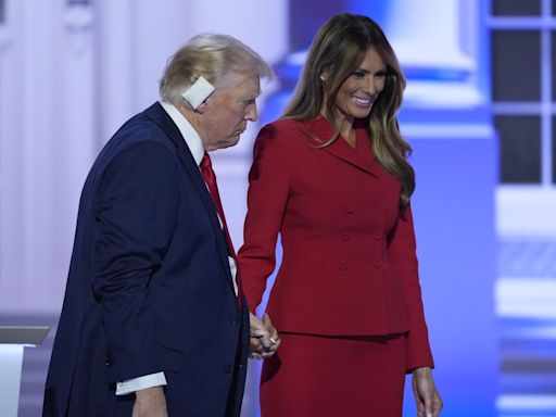 Former first lady Melania Trump makes a rare appearance on the Republican convention's last night