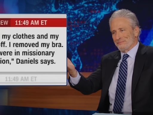 Jon Stewart Says “Nonstop Penis-To-Penis Coverage” Of Trump Trial Is “Fading Into Televised Wallpaper”