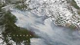 Satellite image shows Canadian wildfire smoke drifting toward US