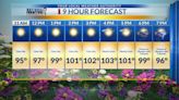 Wednesday 9-hour forecast: Showers and thunderstorms expected to move in by tonight