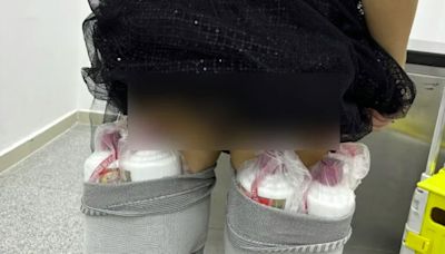 澳門女腳綁4枝茅台圖走私 因走姿異常被內地海關當場檢獲