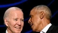 US President Joe Biden and former US president Barack Obama attend a campaign fundraiser in Los Angeles in June 2024