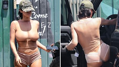 Kanye's Wife Bianca Censori Wears Completely See-Through Top, No Bra