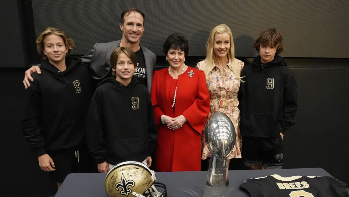 WATCH NOW: Drew Brees' boys right at home in Saints facility