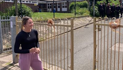 Golden gates at school for double gold Olympian