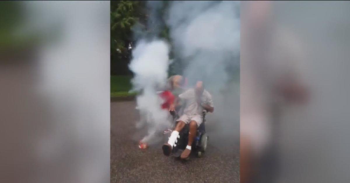 Man in viral "Back up Terry" video talks of fireworks safety after wheelchair malfunction