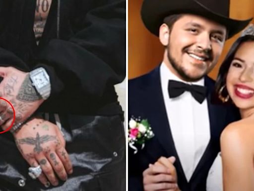 Christian Nodal reaparece con misterioso anillo tras rumores de boda con Ángela Aguilar; lo critican: “El cucaracho de moda”