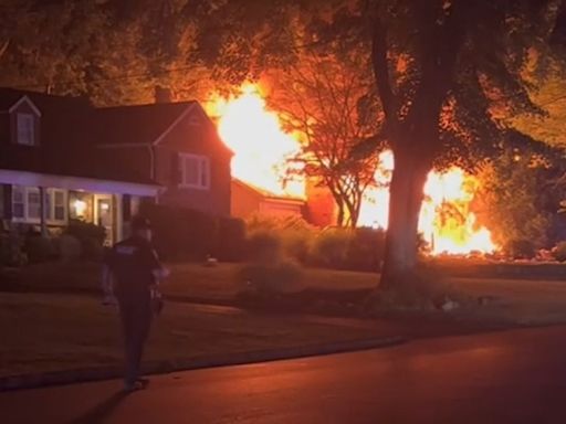 Large explosion, fire reduces home to rubble in Westfield, NJ