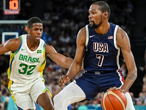 USA Basketball: Kevin Durant passes Lisa Leslie as USA's all-time Olympic scoring leader with dunk vs. Brazil