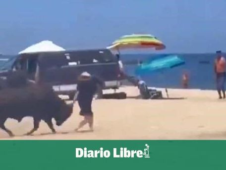 Toro embiste a una turista en una playa de Los Cabos de México y nadie la ayuda
