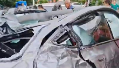 Video: Tesla Car Flips 7 Times After Crash, All Passengers Survive