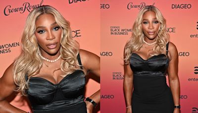 Serena Williams Embraces Lingerie-inspired Details in Bodycon Dress With Satin Bustier at Essence Black Women In Business Dinner