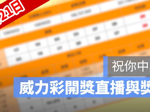 3月21日威力彩開獎號碼直播：開獎時間幾點、得獎號碼、中獎方式看這裡