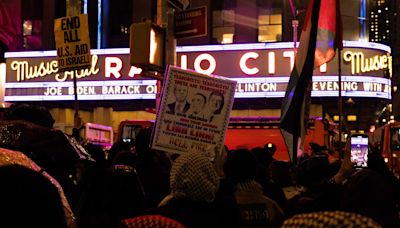 Gaza protesters dim the glitz and glamour of Biden's Obama-Clinton fundraiser in NYC