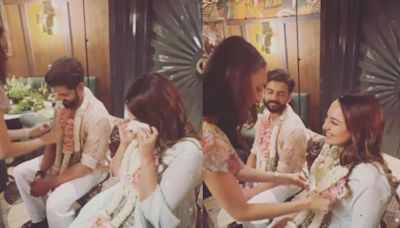 New bride Sonakshi Sinha cries after husband Zaheer Iqbal’s friend wards off ‘nazar’ post marriage - watch video