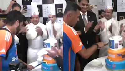 Watch: Rohit Sharma, Virat Kohli, Rahul Dravid Celebrate With Special T20 World Cup-themed Cake - News18