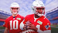 Patriots Drake Maye reacts to Jacoby Brissett s successful pre-training camp plan