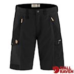 【Fjallraven 北極狐】男 Abisko Shorts 彈性耐磨登山健行短褲.多口袋工作_82833-550 黑