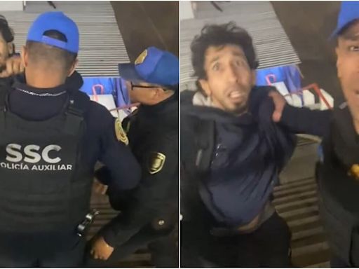 Tras video íntimo de Luna Bella, policías sacan a hombre con perrito del Metro de la CDMX