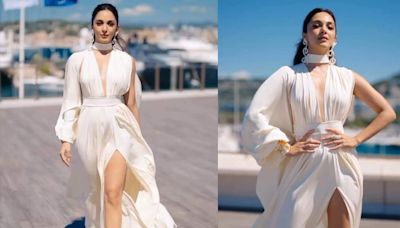 Kiara Advani makes her smashing debut at Cannes 2024 in white high slit gown designed by Prabal Gurung