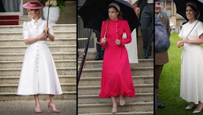 Princesses Beatrice and Eugenie and Zara Tindall were pretty in pink for royal garden party