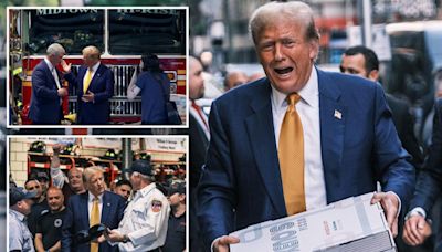 Trump, bearing pizzas, met with cheers at Manhattan FDNY firehouse