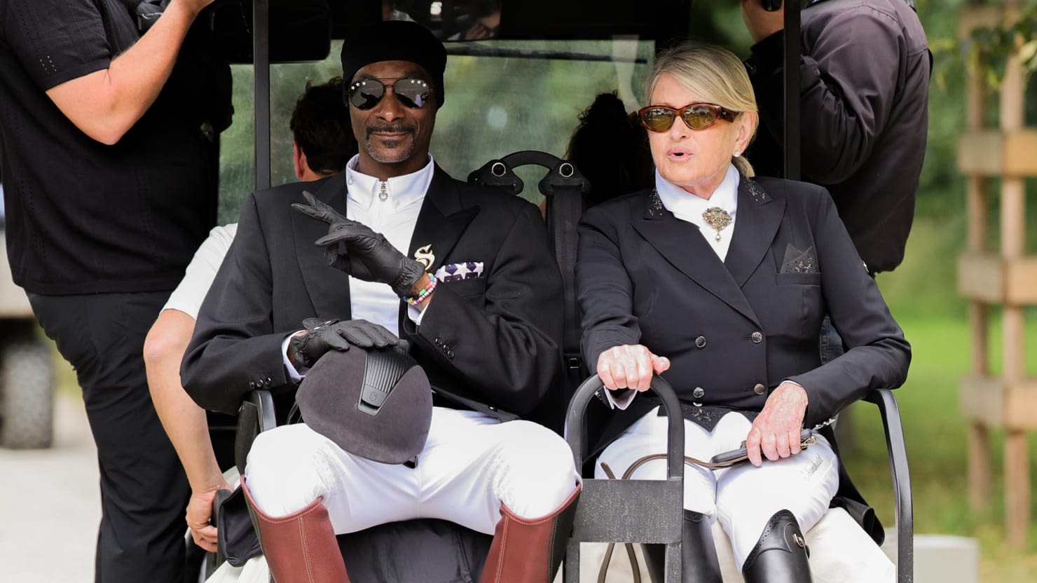 Snoop Dogg and Martha Stewart Go Viral in Matching Horse Riding Outfits at Olympics